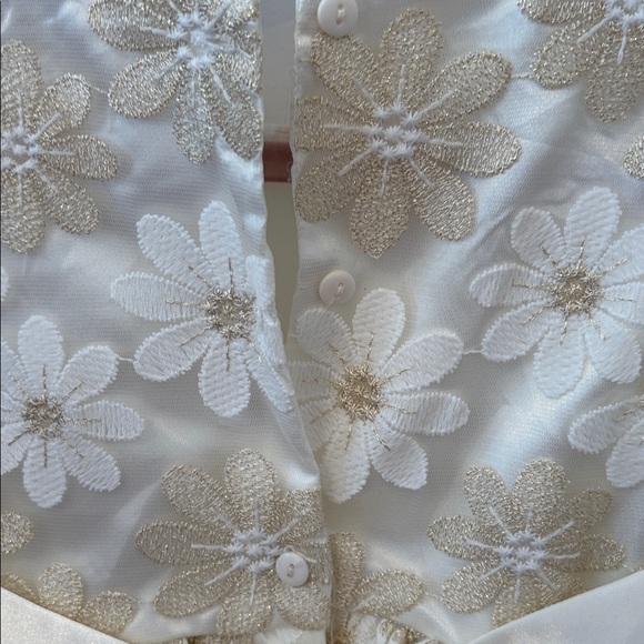 Nanette Kids Ivory and Gold Floral Kids Dress-size 4t - Picture 8 of 8